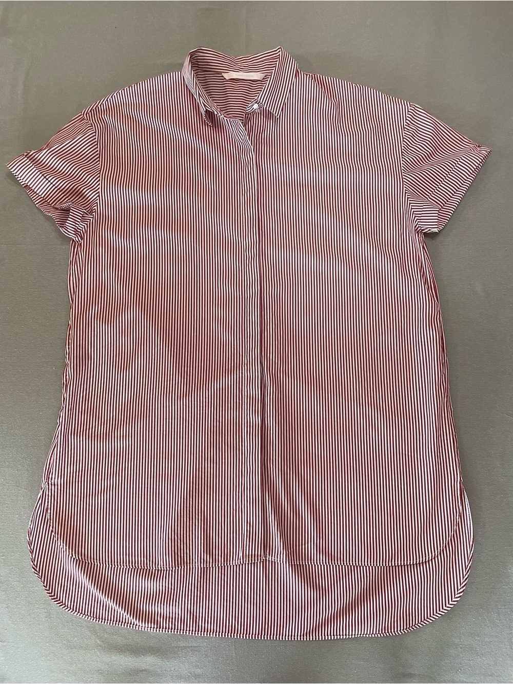 Zara TRF Red and White Stripe Short-Sleeve Shirtdress Trafaluc Collection